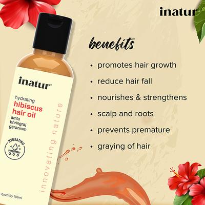 Inatur Hair Oil - Hibiscus 100ml - Hair Oils