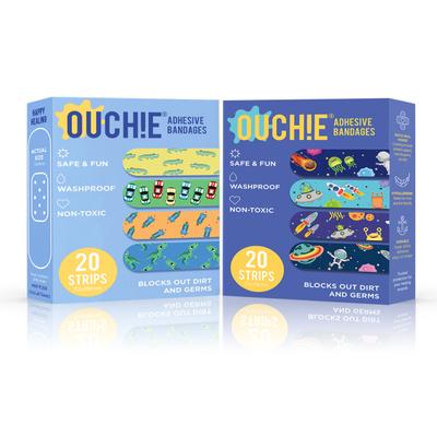 Ouchie Adhesive Kids Bandages 40's - Blue & Space Blue (Combo Pack) - Baby Safety