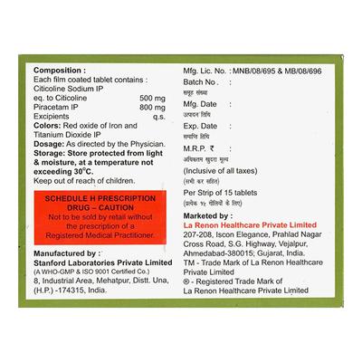 COLIHENZ P 800 Tablet 15's - Alzheimer-Neu