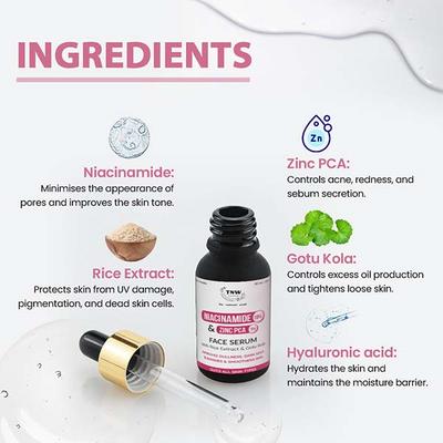 Tnw -The Natural Wash 10% Niacinamide + 1% Zinc Pca Serum, Minimize Pores, Even Skin Tone 30 ml - Face Gels