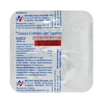 Imidil C Vaginal Suppository 3'S - Fungal Infections-Anf