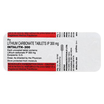 Intalith 300mg Tablet 10'S - Depression-Ant