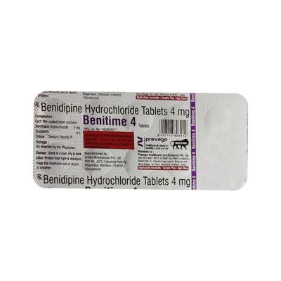 BENITIME 4 Tablet 10's - Hypertension-Cal