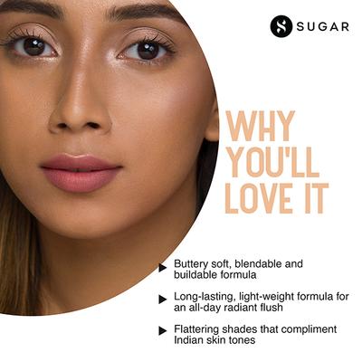 SUGAR Cosmetics Contour De Force Mini Blush - 01 Peach Peak (Soft Peach Pink) 4 gm - Blushes