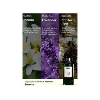 PLIX Mood Range Serene Perfume for Calm Vibes - Perfect for Travel & Day Out, Long Lasting Fresh Conifer Pine & Jasmine Fragrance 100 ml - Perfumes (Edt/Edp)