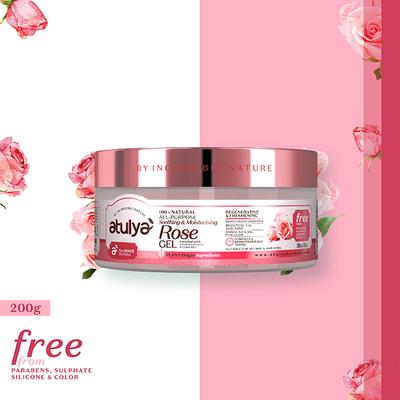 Atulya All Pupose Rose Gel 200 gm- free from Paraben,Sulphate,Silicone,Color 200 gm - Face Moisturizers