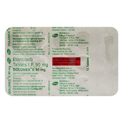 DOLONEX E 90 Tablet 15's - Pain relief-Nsa