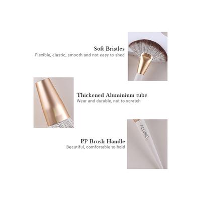 Allure Beige Pro makeup brush (set of 16) with suede Pouch 1's - Face Brush