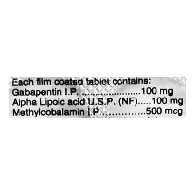 Gabapin Plus 100mg Tablet 10'S - Neuropathic Pain-Dru