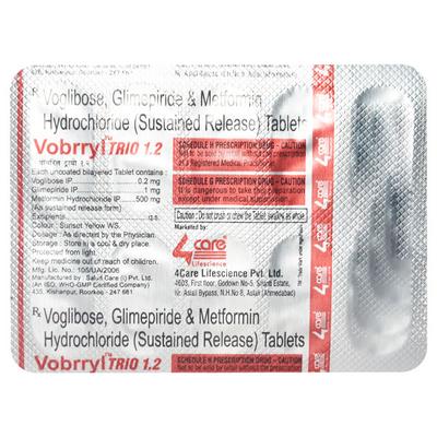 VOBRRYL TRIO 1.2 Tablet 10's - Diabetes-Ant
