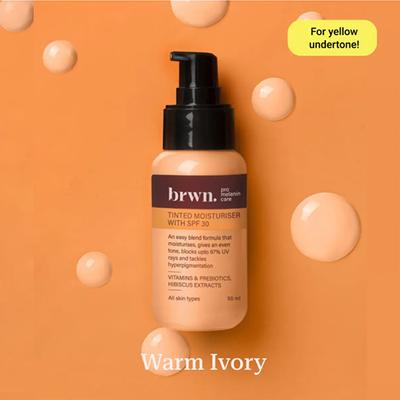 Brwn Pro Melanin Care Tinted Moisturiser with SPF 30 All Skin Types - Warm Ivory 50ml - Face Moisturizers