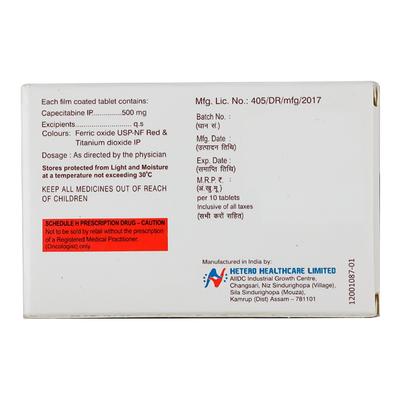 Capetero 500mg Tablet 10'S - Cancer Oncology-Cyt