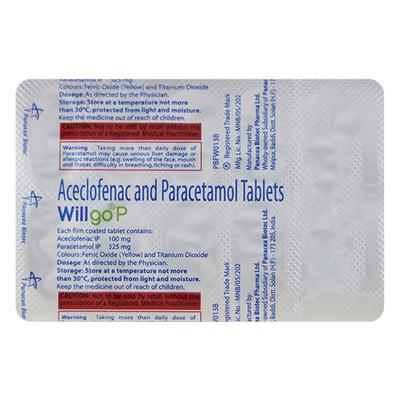 Willgo P Tablet 10'S - Pain relief-Ano