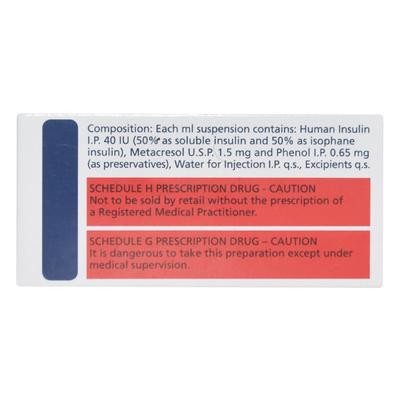 Human Mixtard 50 40IU Injection 1X10ml - Diabetes-Ins