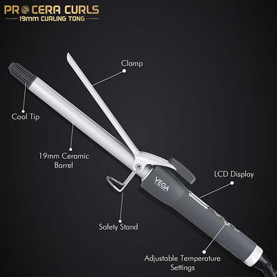 VEGA Professional Pro Cera Curls 19mm Barrel Hair Curler, (VPMCT-02) 1's - Rollers & Curlers
