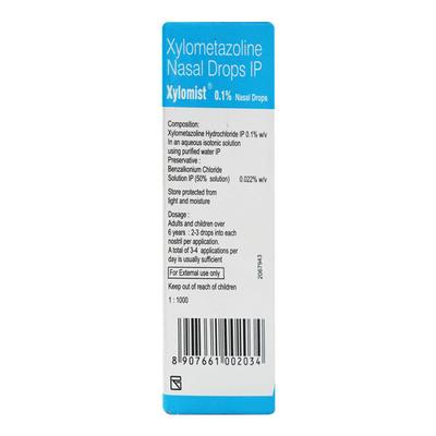 Xylomist 0.1% Nasal Drops 10ml - Nasal Congestion-Nas