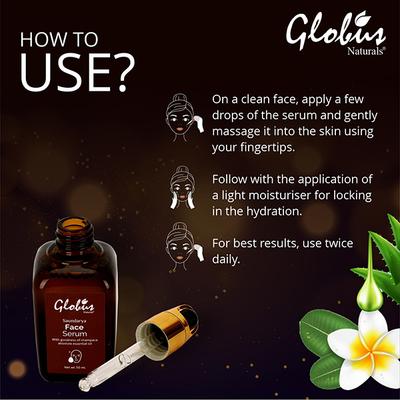Globus Naturals Saundarya Face Serum With Goodness Of Champaca Absolute Essential Oil 50 ml - Face Serum