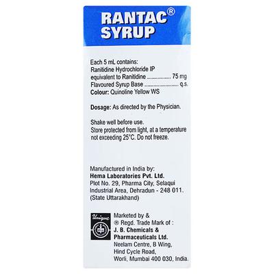 Rantac Mint Flavour Syrup 100ml - Ulcer/Reflux/Flatulence-Aaa