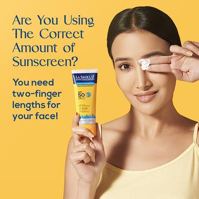 La Shield Pollution Protect Mineral Sunscreen Gel - SPF 40,PA+++ UVA-UVB UV and Pollution Defense 50gm - Face Sunscreen