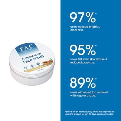 TAC - The Ayurveda Co. 100% Natural Face Scrub For Tan Removal & Glowing Skin With Nalpamaradi 50 gm - Face Scrubs