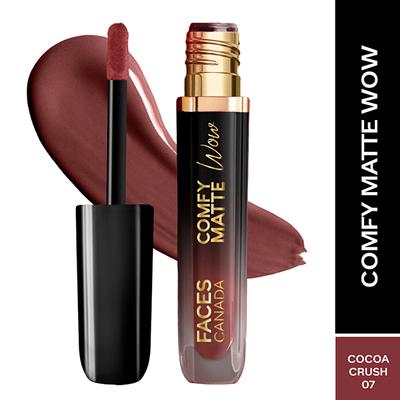 Faces Canada Comfy Matte Wow Liquid Lipstick - Cocoa Crush 07 3.8 ml - Liquid Lipsticks