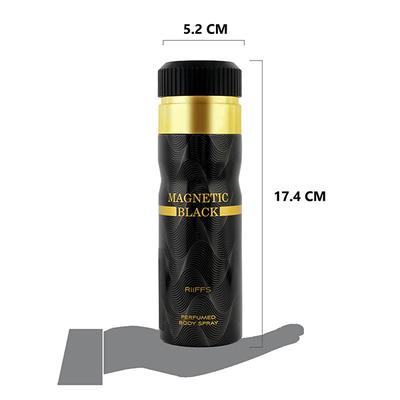 RiiFFS Magnetic Black Deodorant For men, Perfume Body Spray 200 ml - Men Deodorants/Roll-Ons