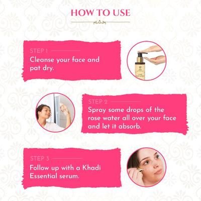 Khadi Essentials Refreshing Rose Hydrating Toning Face Mist for Makeup Removal Cleansing 100 ml - Toners