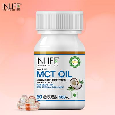 Inlife MCT Oil 500 mg Liquid Filled Veg Capsule 60's - Weight Loss