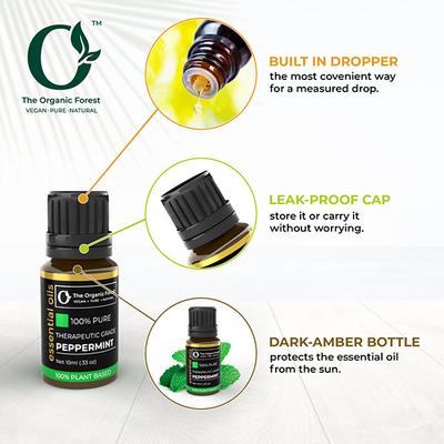 Organic Forest 100% VEGAN Peppermint Essential Oil 10 ml - Essential Oils