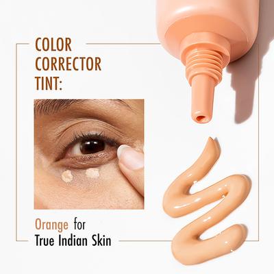 Mcaffeine Brightening and Colour Corrector Tinted Under Eye Cream - Orange, Conceals Dark Circles 15 ml - Under Eye Creams & Serums