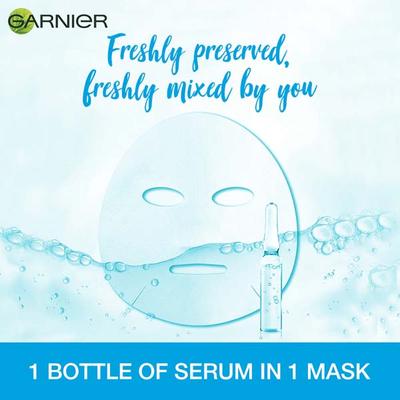Garnier Skin Naturals, Fresh Mix, Face Serum Sheet Mask (Blue) 28 gm - Sheet Masks