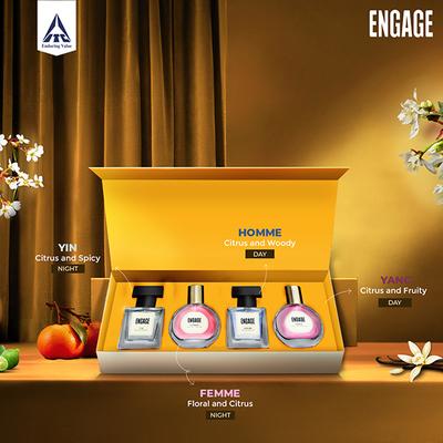 Engage Luxury Perfume Unisex Gift Pack for Men + Women, Travel Sized Assorted Pack 25ml each 4's - Men Perfumes (Edt/Edp)