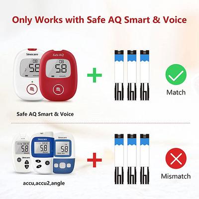 Sinocare Safe AQ Blood Glucose Test Strips 200's + Lancets 200's - Blood Glucose Monitors/Strips
