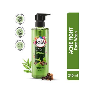 Buds & Berries Clove and Tea Tree Oil Acne Fight Face Wash 240 ml - Face Wash & Cleansers