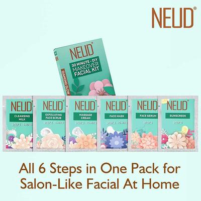 NEUD 6-Step DIY Makeover Facial Kit for Salon-Like Glow at Home (60 g X 2) 2's - Facial Kits