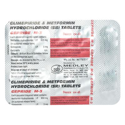 Gepride M3 Tablet 10'S - Diabetes-Ant