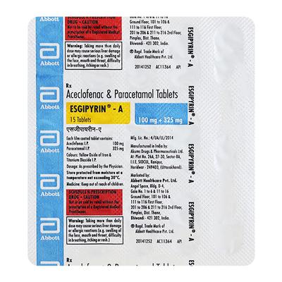 Esgipyrin A Tablet 15'S - Pain relief-Nsa