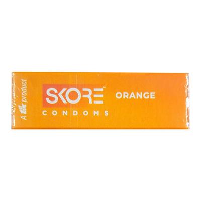 Skore 1500+ Raised Dots Condoms - Orange 3's - Plain/Flavoured Condoms