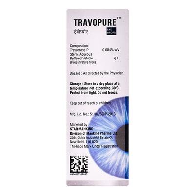 TRAVOPURE Eye Drops 3ml - Glaucoma-Ant