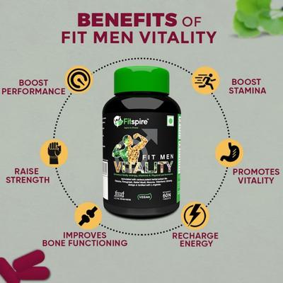 Fitspire Fit Men Vitality for Stamina Body Energy Physical Perfomance 60 Capsules 1's - Sexual Care