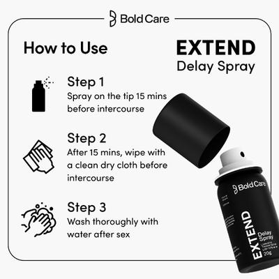Bold Care All Round Stamina Booster Combo Pack (Forever Tablet 60's + Extend Delay Spray 20 gm) - Sexual Healthcare