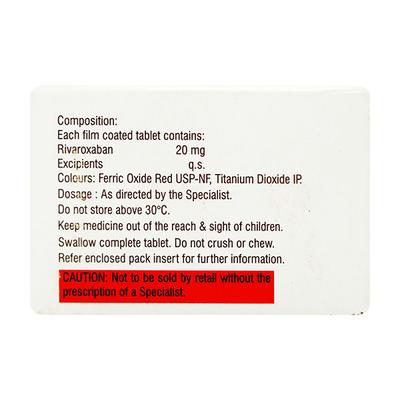 RIVAFLO 20 Tablet 10's - Blood Clot-Ant