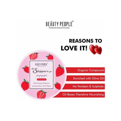 Beauty People The Stripper To The Go Nail Polish Remover Strawberry 30 gm - Nail Polish Remover