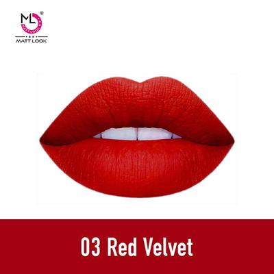 Matt Look Lip Makeup Temptation Liquid Matte Lipstick, Red Velvet 5 ml - Liquid Lipsticks