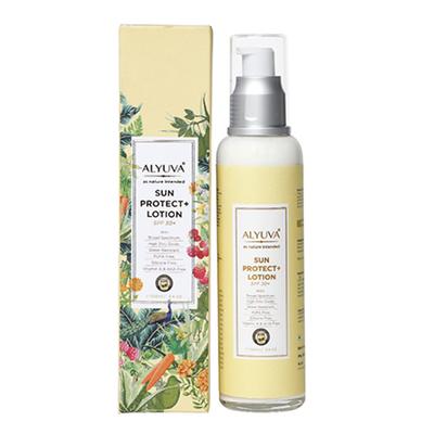 Alyuva Sun Protect+ Lotion Natural Herbal Ingredients SPF 30+ Broad Spectrum 100 ml - Body Sunscreen