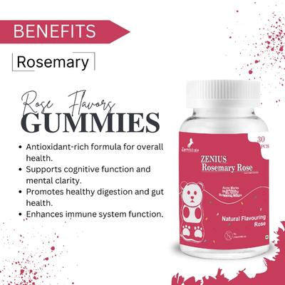 Zenius Rosemary Rose Gummies 30's - Hair & Skin