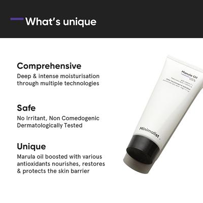 Minimalist Marula Oil 5% Face Moisturizer with Hyaluronic Acid & Vitamin F & E 50 gm - Face Washes