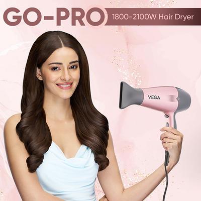 Vega Go Pro 2100W Professional Hair Dryer For Men & Women With 2 Speed/3 Temperature Settings, (Vhdh-25) - Hair Dryers