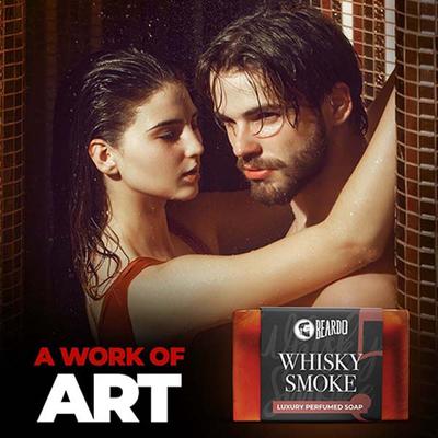 Beardo Whisky Smoke Perfumed Luxury Soap Crafted for Men, Deep Cleanses Skin Pores 75 gm - Soaps