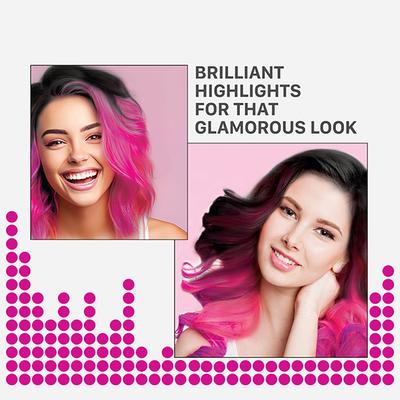 Streax Ultralights Hair Colour Highlight Kit, Pink Hair Colour, Plush Pink, 1's - Crème